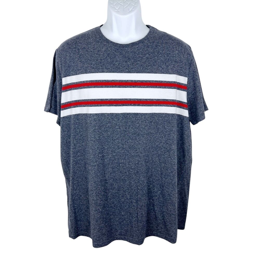 Goodfellow & Co Shirt Men Extra Large Blue S/S Standard Fit White Red Striped